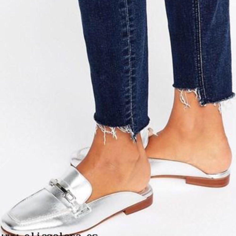 Topshop silver loafers
